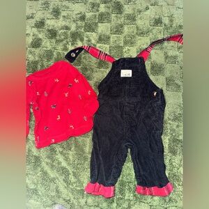 Carter’s Christmas baby Overalls 6M